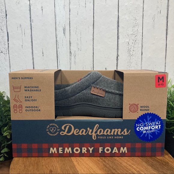 Dearfoams Men's Wool Blend Indoor/Outdoor Slippers - Picture 3 of 9